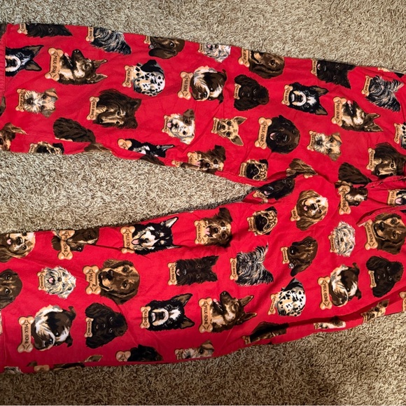 Ladies Cozy Dog Print Flannel Pajamas - Picture 4 of 6